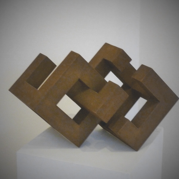 26x26x26cm, rostpatina auf mdf